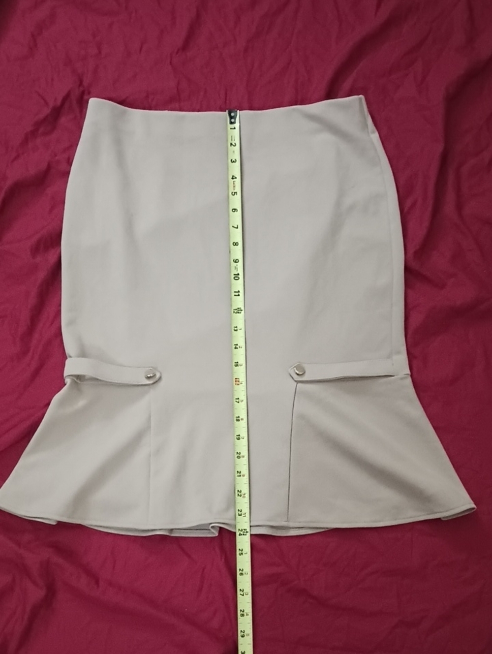 NYCC Classic Cream Peplum Pencil Skirt Women Size M Professional Classy Sexy